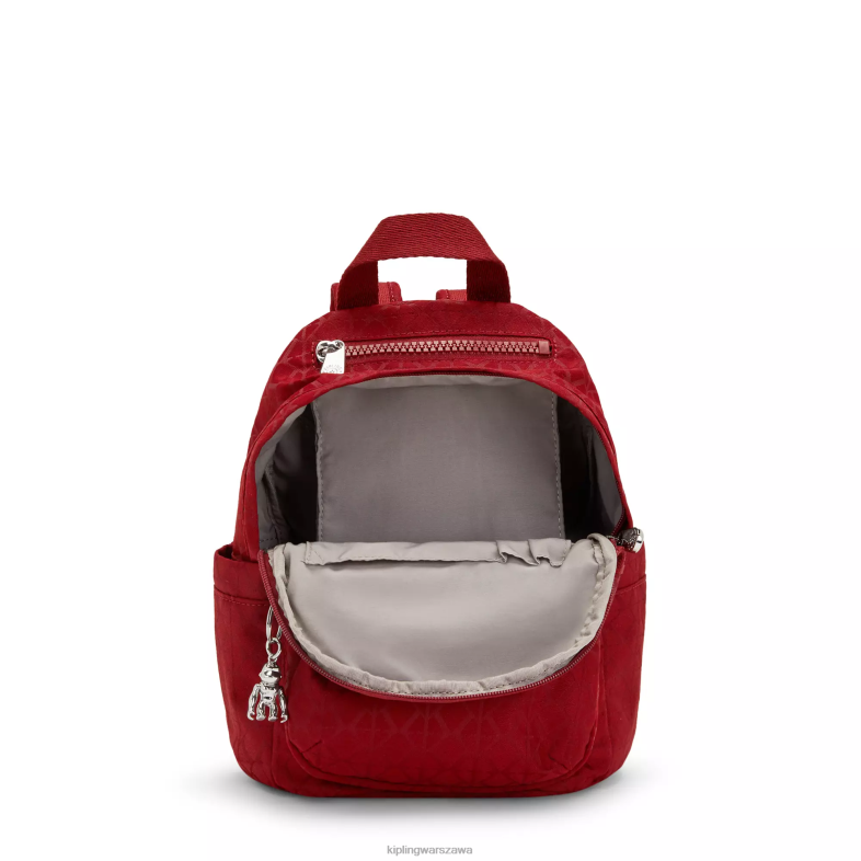 Kipling podpis czerwony dla obu płci mini plecak Delia PXR6L387