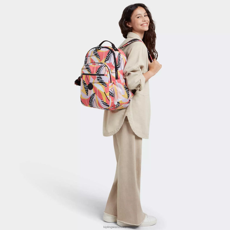 Kipling abstrakt urlopu dla obu płci Seoul plecak na laptopa 15\" z dużym nadrukiem PXR6L468