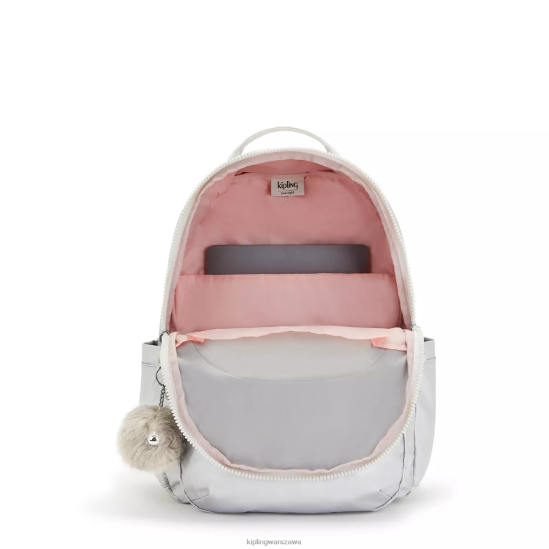 Kipling cukierki metaliczne dla obu płci Seoul duży metalowy plecak na laptopa 15 cali PXR6L458