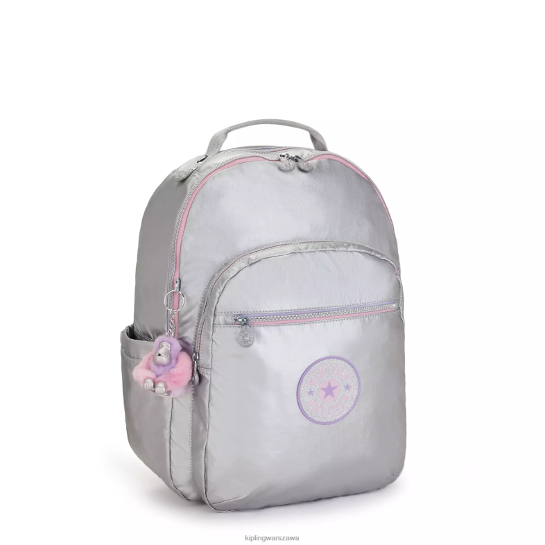 Kipling cukierkowa metalowa zabawa dla obu płci Seoul duży metalowy plecak na laptopa 15 cali PXR6L448