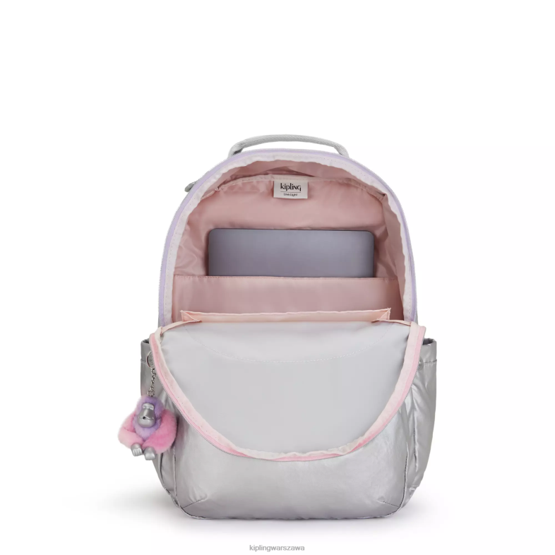 Kipling cukierkowa metalowa zabawa dla obu płci Seoul duży metalowy plecak na laptopa 15 cali PXR6L448