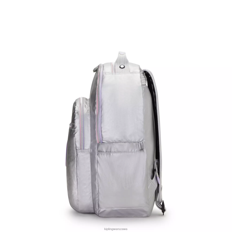 Kipling cukierkowa metalowa zabawa dla obu płci Seoul duży metalowy plecak na laptopa 15 cali PXR6L448