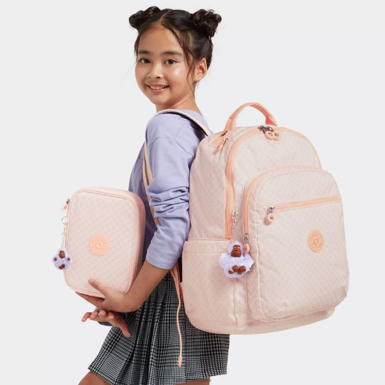 Kipling dziewczęca płytka dla obu płci Seoul plecak na laptopa 15\" z dużym nadrukiem PXR6L467