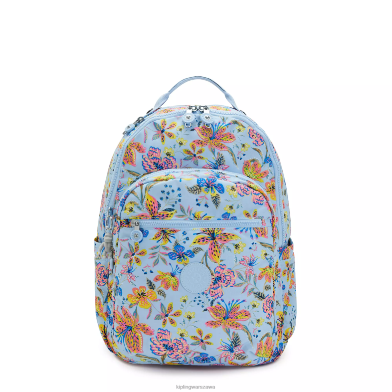 Kipling dzikie kwiaty dla obu płci Seoul plecak na laptopa 15" z dużym nadrukiem PXR6L346