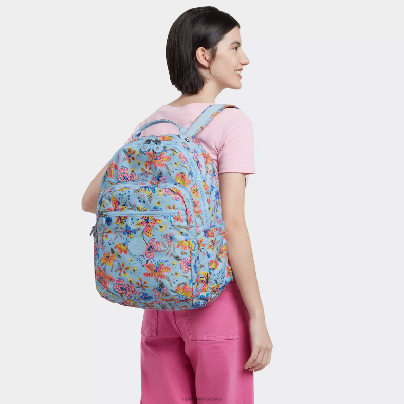 Kipling dzikie kwiaty dla obu płci Seoul plecak na laptopa 15\" z dużym nadrukiem PXR6L346