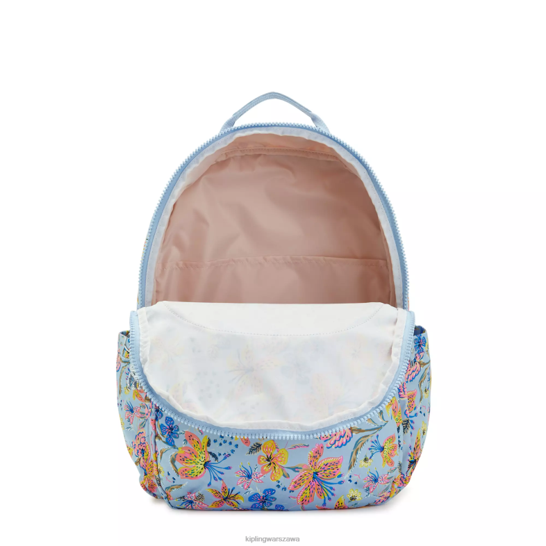 Kipling dzikie kwiaty dla obu płci Seoul plecak na laptopa 17\" z bardzo dużym nadrukiem PXR6L455