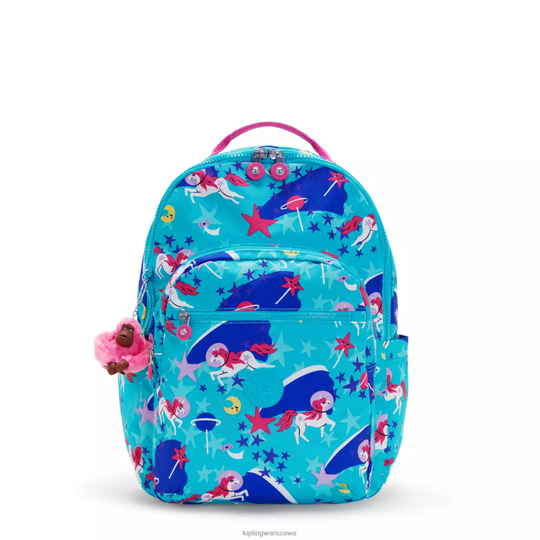 Kipling kosmiczne jednorożce dla obu płci Seoul plecak na laptopa 15\" z dużym nadrukiem PXR6L463