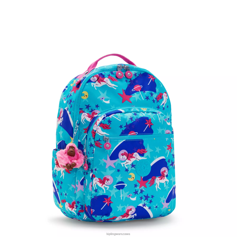 Kipling kosmiczne jednorożce dla obu płci Seoul plecak na laptopa 15\" z dużym nadrukiem PXR6L463