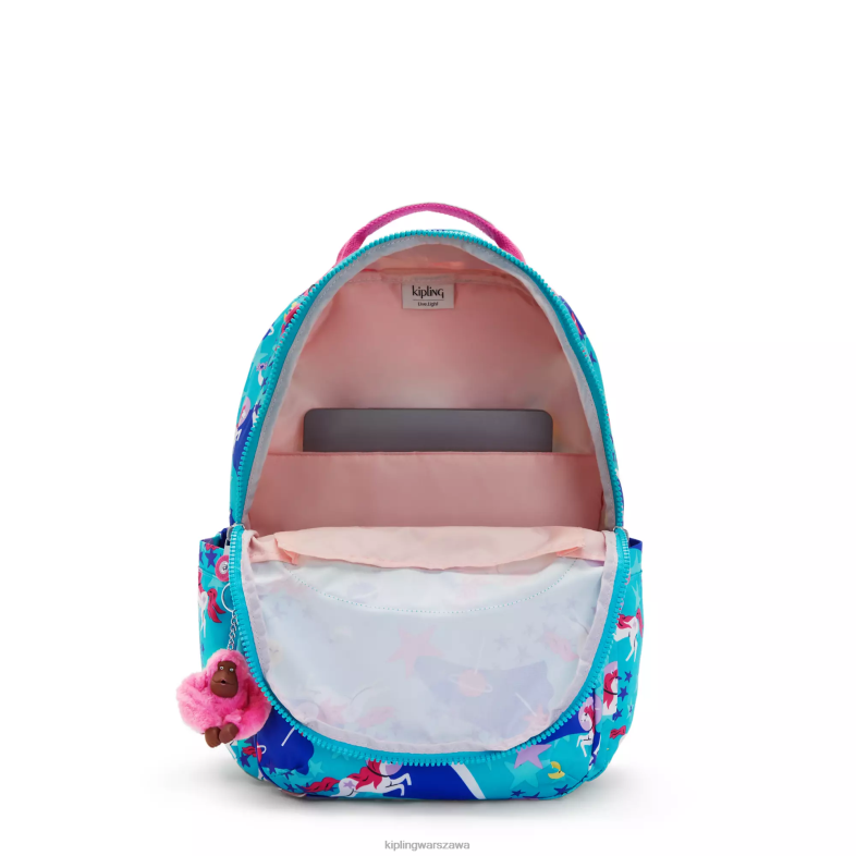 Kipling kosmiczne jednorożce dla obu płci Seoul plecak na laptopa 15\" z dużym nadrukiem PXR6L463