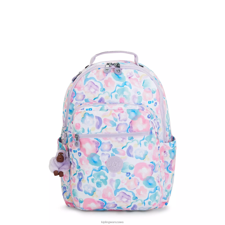 Kipling kwiaty wodne dla obu płci Seoul plecak na laptopa 15\" z dużym nadrukiem PXR6L469