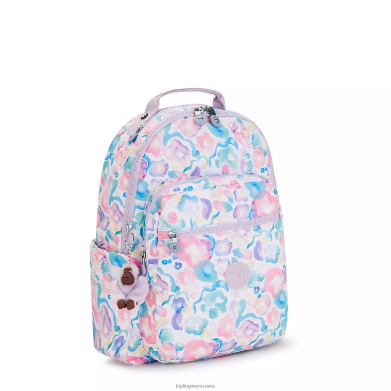 Kipling kwiaty wodne dla obu płci Seoul plecak na laptopa 15\" z dużym nadrukiem PXR6L469