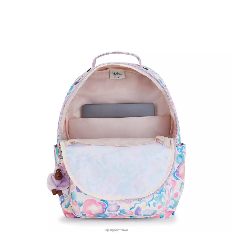 Kipling kwiaty wodne dla obu płci Seoul plecak na laptopa 15\" z dużym nadrukiem PXR6L469