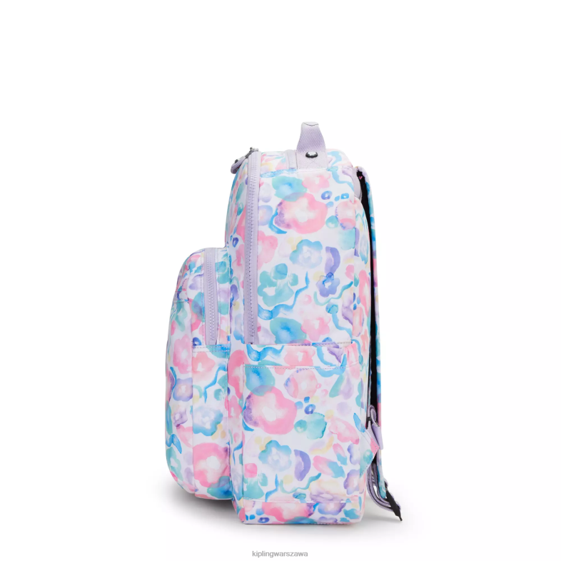 Kipling kwiaty wodne dla obu płci Seoul plecak na laptopa 15\" z dużym nadrukiem PXR6L469