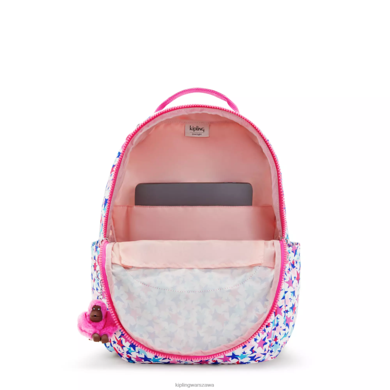 Kipling makowe gwiazdki dla obu płci Seoul plecak na laptopa 15\" z dużym nadrukiem PXR6L462