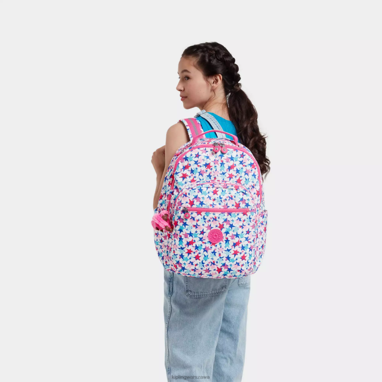 Kipling makowe gwiazdki dla obu płci Seoul plecak na laptopa 15\" z dużym nadrukiem PXR6L462