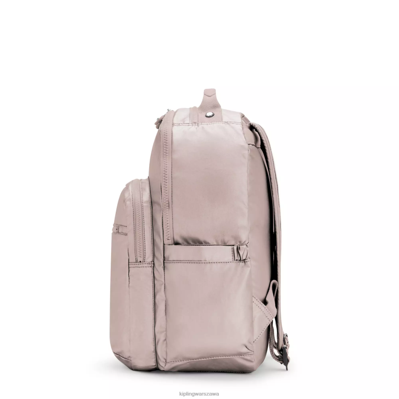 Kipling metaliczna róża dla obu płci Seoul duży metalowy plecak na laptopa 15 cali PXR6L461