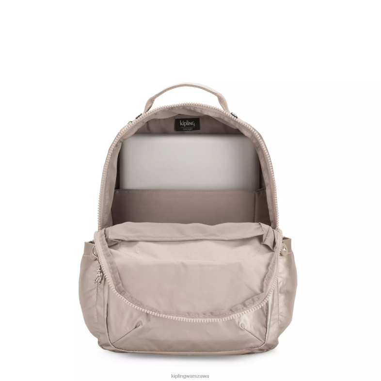 Kipling metaliczny blask dla obu płci Seoul duży metalowy plecak na laptopa 15 cali PXR6L503