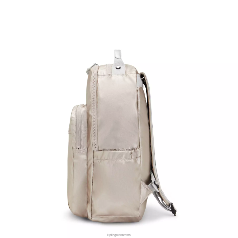 Kipling metaliczny blask dla obu płci Seoul duży metalowy plecak na laptopa 15 cali PXR6L503