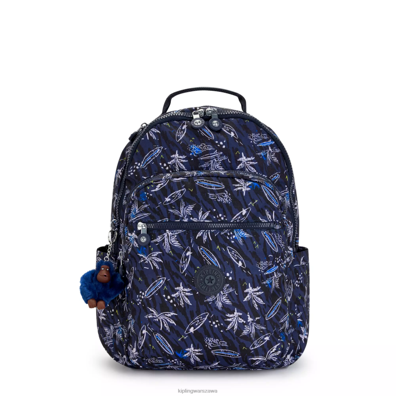 Kipling nadruk morski surfowania dla obu płci Seoul plecak na laptopa 15\" z dużym nadrukiem PXR6L464