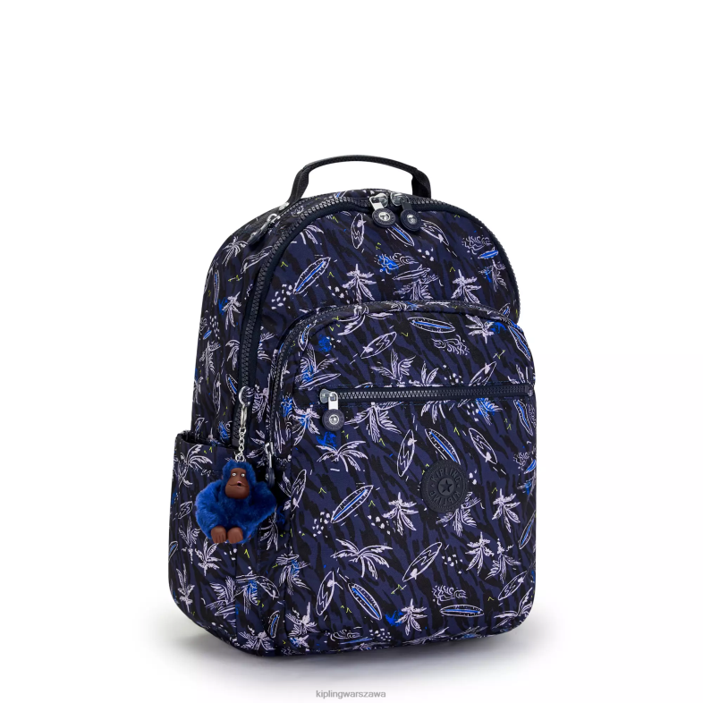 Kipling nadruk morski surfowania dla obu płci Seoul plecak na laptopa 15\" z dużym nadrukiem PXR6L464