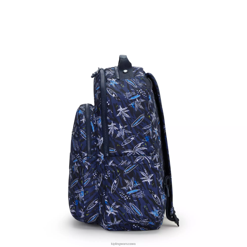 Kipling nadruk morski surfowania dla obu płci Seoul plecak na laptopa 15\" z dużym nadrukiem PXR6L464