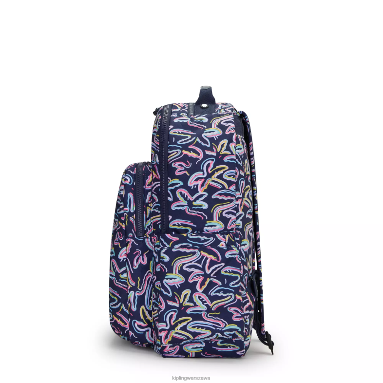Kipling nadruk palmowej fiesty dla obu płci Seoul plecak na laptopa 15\" z dużym nadrukiem PXR6L466