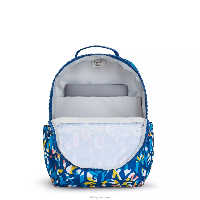 Kipling neonowy kipling dla obu płci Seoul plecak na laptopa 15\" z dużym nadrukiem PXR6L344