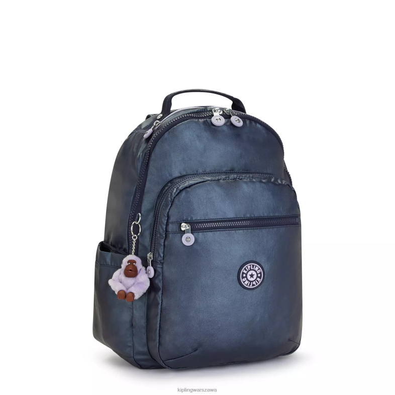Kipling niebieski admirał dla obu płci Seoul duży metalowy plecak na laptopa 15 cali PXR6L460