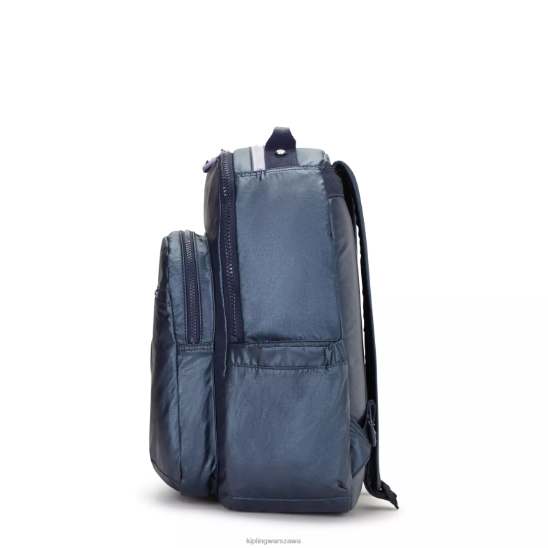Kipling niebieski admirał dla obu płci Seoul duży metalowy plecak na laptopa 15 cali PXR6L460