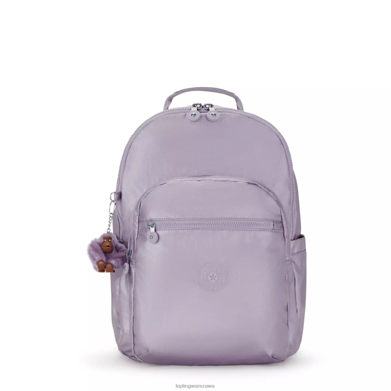 Kipling orchidea metalik dla obu płci Seoul duży metalowy plecak na laptopa 15 cali PXR6L502