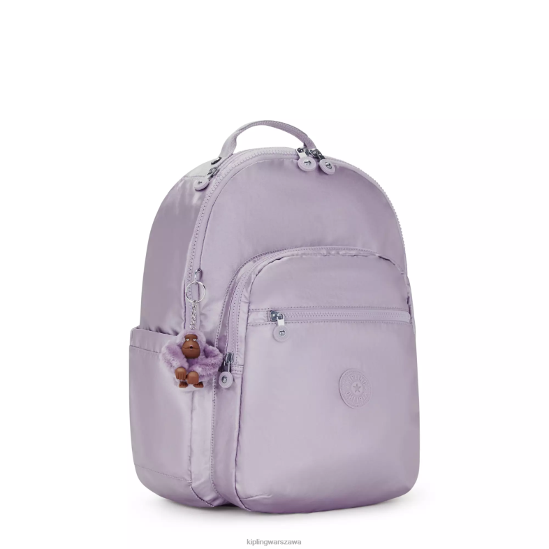 Kipling orchidea metalik dla obu płci Seoul duży metalowy plecak na laptopa 15 cali PXR6L502