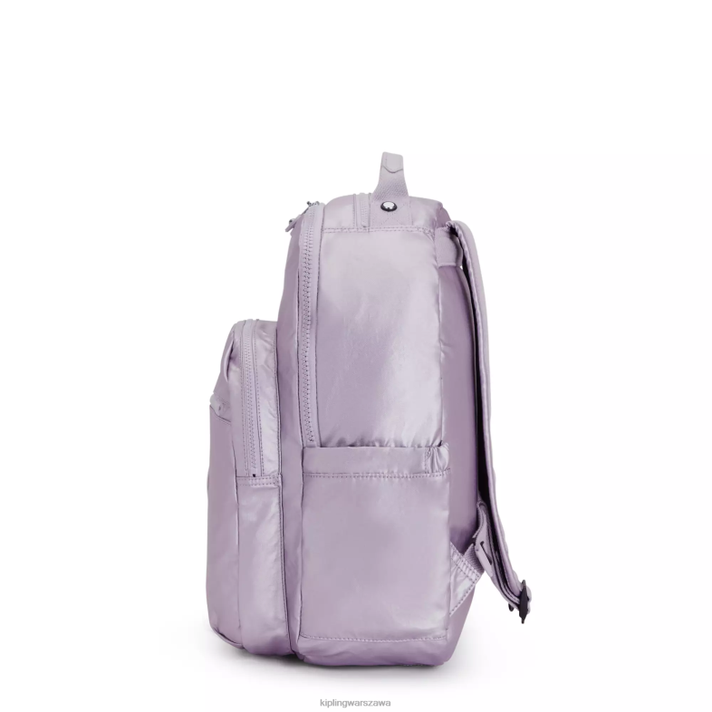 Kipling orchidea metalik dla obu płci Seoul duży metalowy plecak na laptopa 15 cali PXR6L502