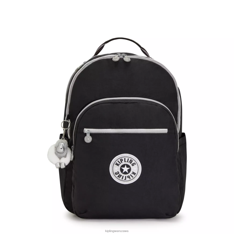 Kipling prawdziwa czarna zabawa dla obu płci bardzo duży plecak na laptopa 17" Seoul PXR6L438