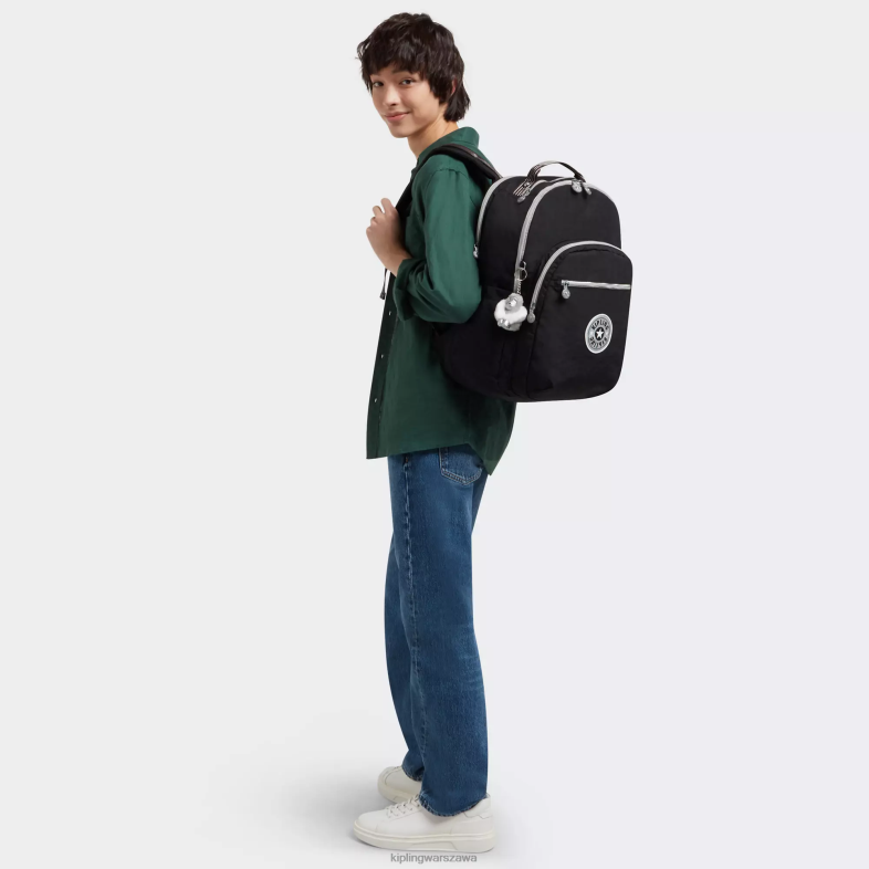 Kipling prawdziwa czarna zabawa dla obu płci bardzo duży plecak na laptopa 17\" Seoul PXR6L438