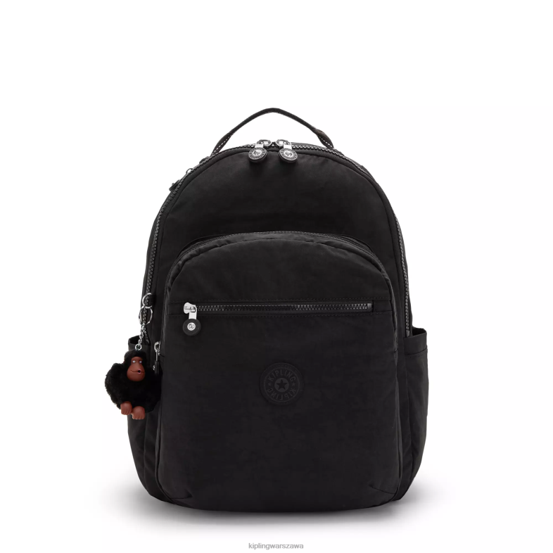Kipling prawdziwy czarny ton dla obu płci Duży plecak na laptopa 15" firmy Seoul PXR6L476