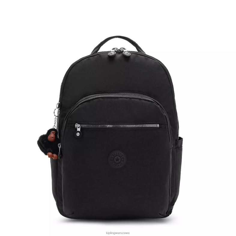 Kipling prawdziwy czarny ton dla obu płci bardzo duży plecak na laptopa 17" Seoul PXR6L488