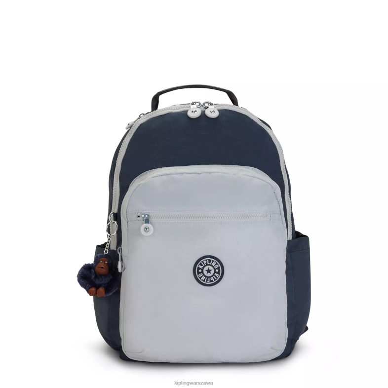 Kipling prawdziwy niebieski szary dla obu płci Duży plecak na laptopa 15" firmy Seoul PXR6L430