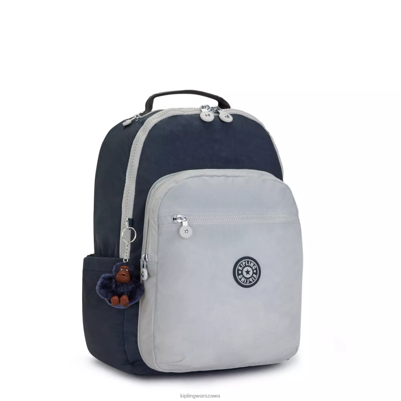 Kipling prawdziwy niebieski szary dla obu płci Duży plecak na laptopa 15\" firmy Seoul PXR6L430
