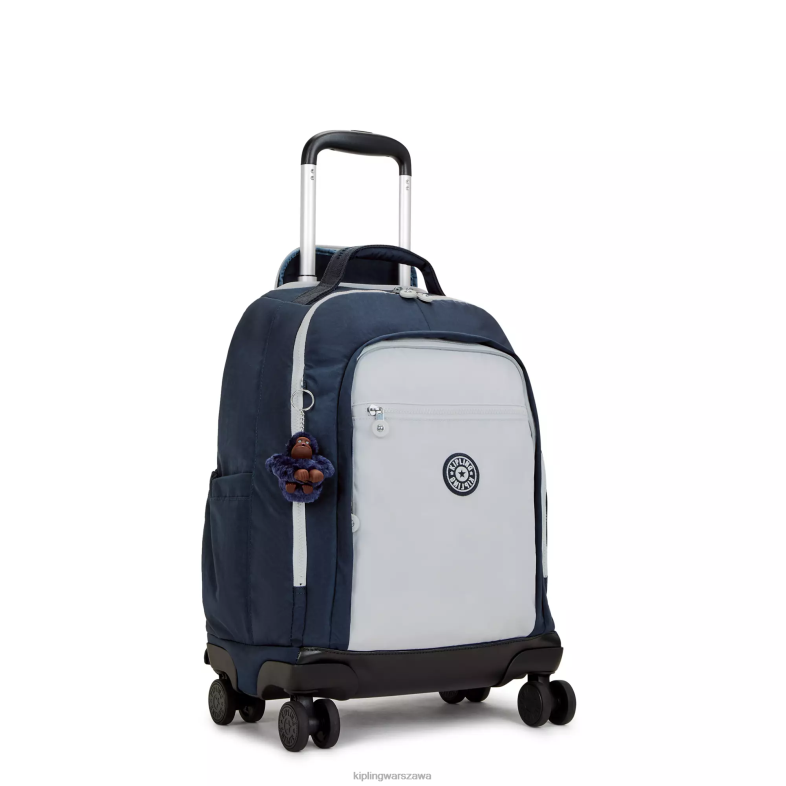 Kipling prawdziwy niebieski szary dla obu płci Nowy plecak na kółkach na laptopa Zea 15\". PXR6L479