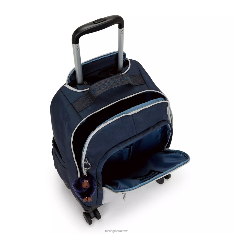 Kipling prawdziwy niebieski szary dla obu płci Nowy plecak na kółkach na laptopa Zea 15\". PXR6L479