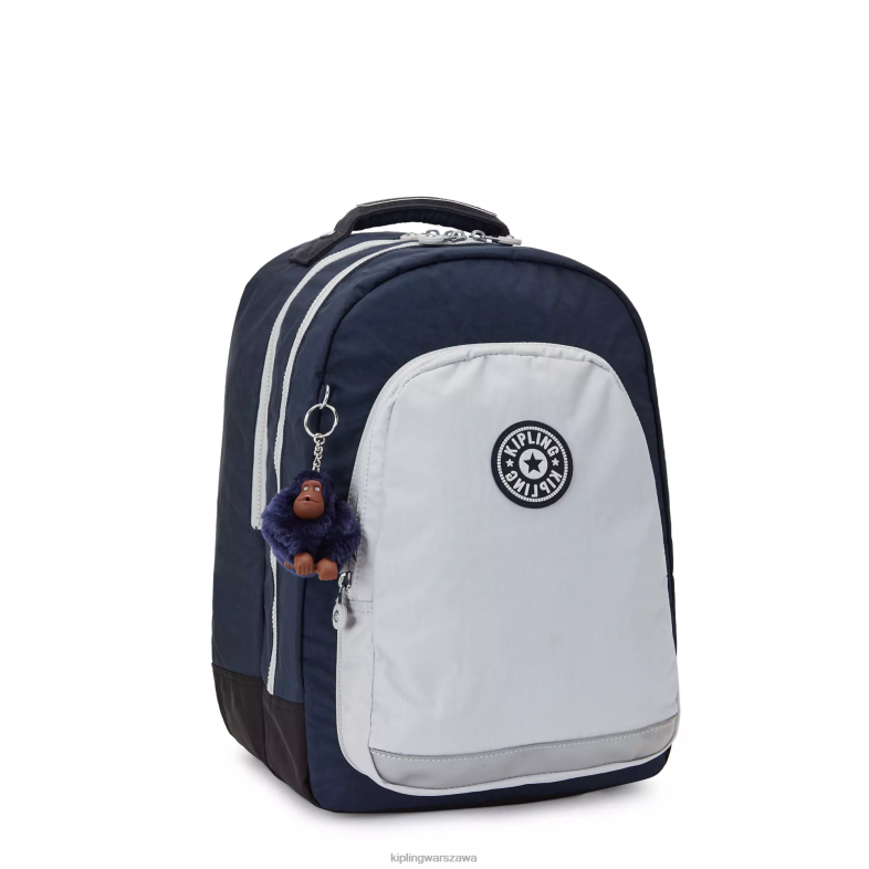 Kipling prawdziwy niebieski szary dla obu płci plecak na laptopa 17\" do sali lekcyjnej PXR6L435