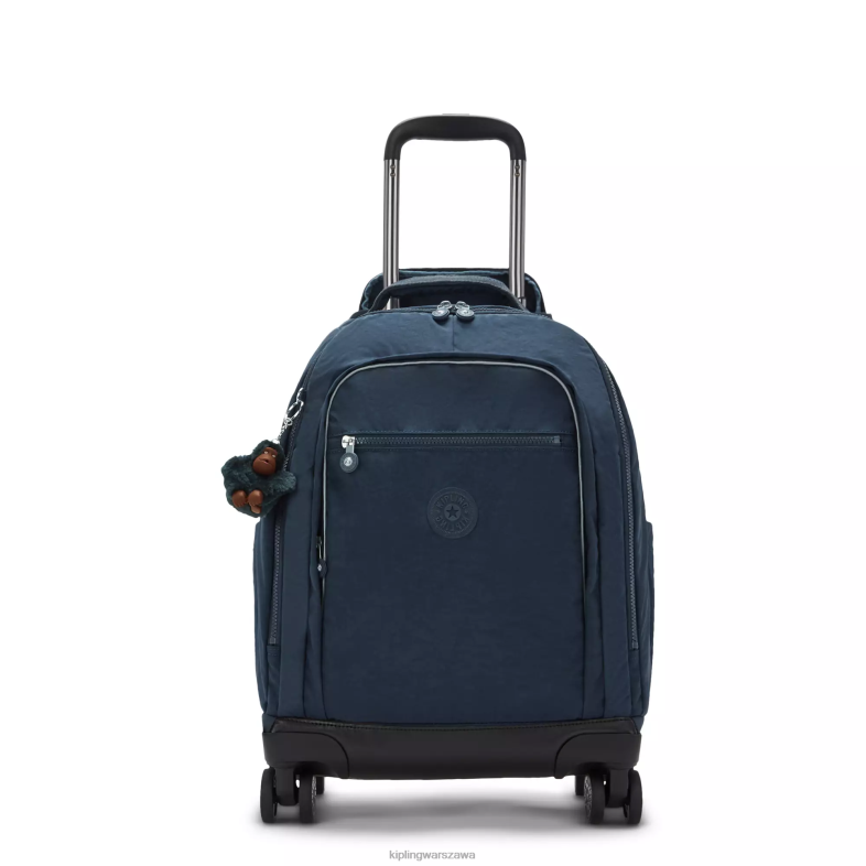 Kipling prawdziwy niebieski ton dla obu płci Nowy plecak na kółkach na laptopa Zea 15". PXR6L480