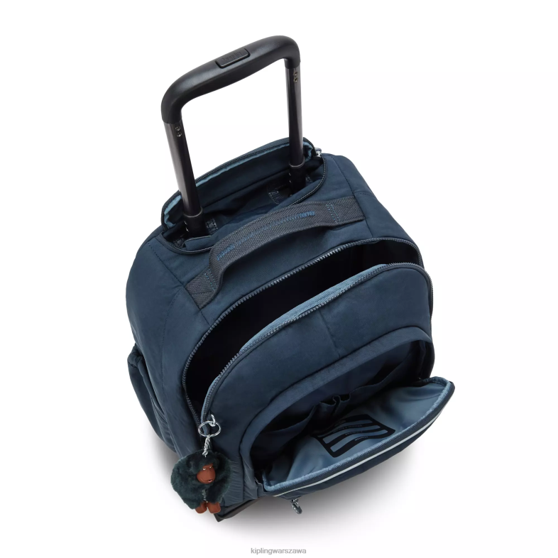 Kipling prawdziwy niebieski ton dla obu płci Nowy plecak na kółkach na laptopa Zea 15\". PXR6L480