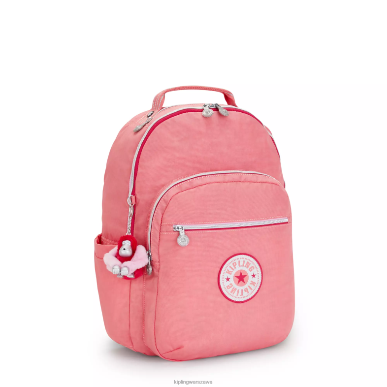 Kipling radosna różowa zabawa dla obu płci Duży plecak na laptopa 15\" firmy Seoul PXR6L443