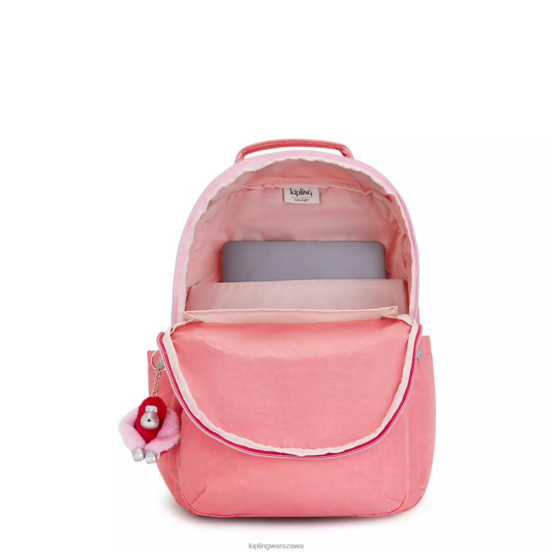 Kipling radosna różowa zabawa dla obu płci Duży plecak na laptopa 15\" firmy Seoul PXR6L443