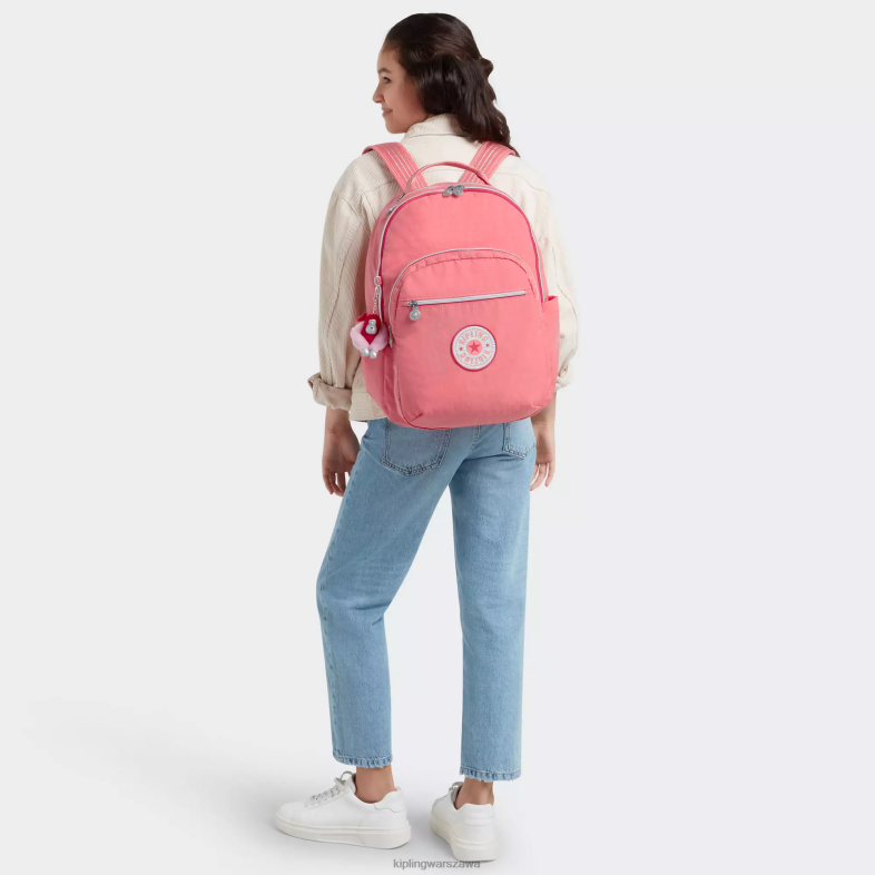 Kipling radosna różowa zabawa dla obu płci Duży plecak na laptopa 15\" firmy Seoul PXR6L443