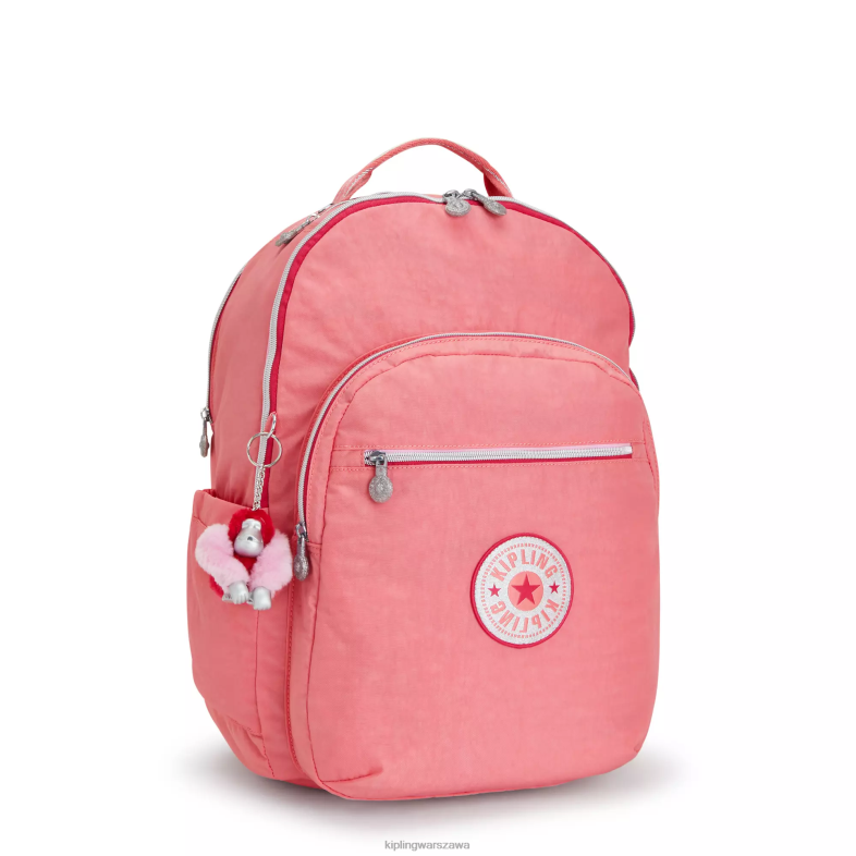 Kipling radosna różowa zabawa dla obu płci bardzo duży plecak na laptopa 17\" Seoul PXR6L439