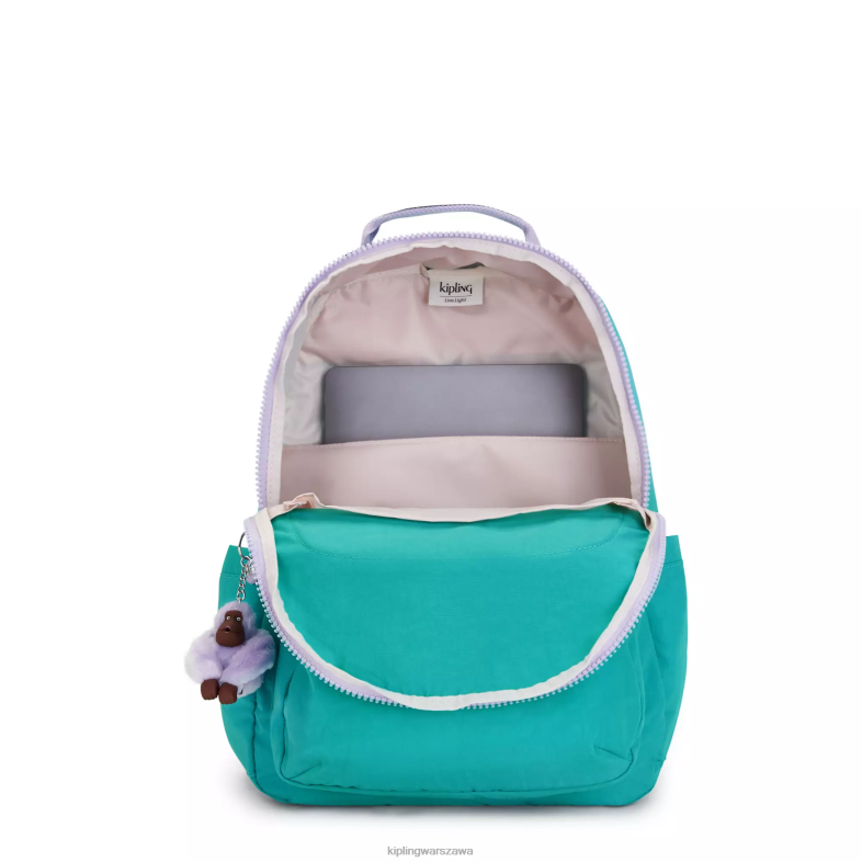 Kipling surfer zielony dla obu płci Duży plecak na laptopa 15\" firmy Seoul PXR6L429
