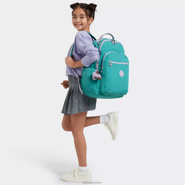 Kipling surfer zielony dla obu płci Duży plecak na laptopa 15\" firmy Seoul PXR6L429