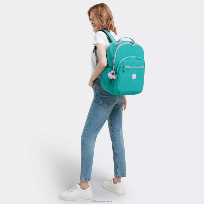 Kipling surfer zielony dla obu płci bardzo duży plecak na laptopa 17\" Seoul PXR6L449